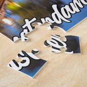 Mooie zonsondergang boven Amsterdam, Nederland Legpuzzel (Zijkant)