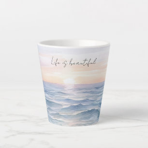 Mooie Zonsondergang boven de Oceaan Latte Mok