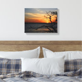 Mooie zonsondergang boven de rivier canvas afdruk (Insitu (Slaapkamer))