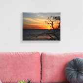Mooie zonsondergang boven de rivier canvas afdruk (Insitu (Woonkamer))