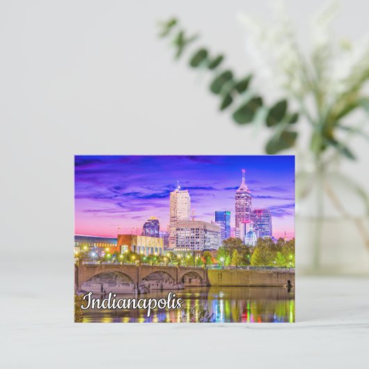 Mooie zonsondergang boven Indianapolis, Indiana Briefkaart (Staand voorkant)