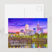Mooie zonsondergang boven Indianapolis, Indiana Briefkaart (Voorkant / Achterkant)