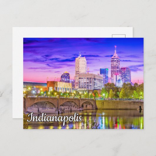 Mooie zonsondergang boven Indianapolis, Indiana Briefkaart (Voorkant / Achterkant)
