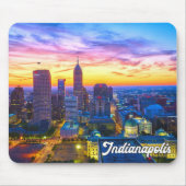 Mooie zonsondergang boven Indianapolis, Indiana, U Muismat (Voorkant)
