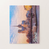 Mooie zonsondergang boven Parijs, Frankrijk Legpuzzel (Verticaal)