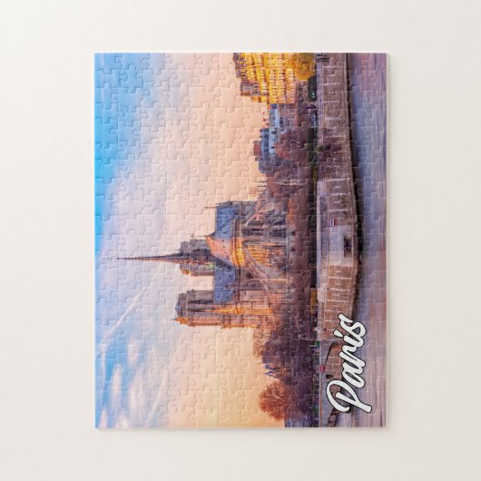 Mooie zonsondergang boven Parijs, Frankrijk Legpuzzel (Verticaal)