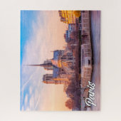 Mooie zonsondergang boven Parijs, Frankrijk Legpuzzel (Verticaal)