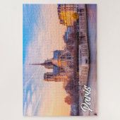Mooie zonsondergang boven Parijs, Frankrijk Legpuzzel (Verticaal)