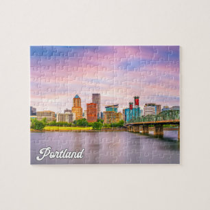 Mooie zonsondergang boven Portland, Oregon Legpuzzel