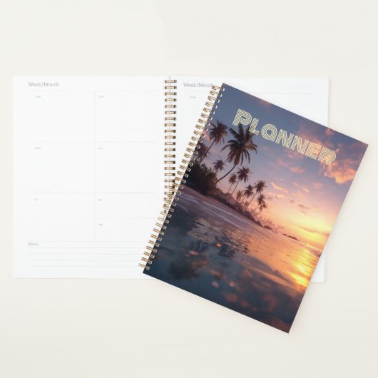 Mooie zonsondergang boven rustig water Planner (Display)