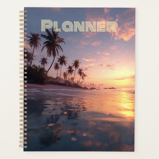 Mooie zonsondergang boven rustig water Planner (Voorkant)