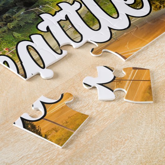 Mooie zonsondergang boven Seattle, Washington Legpuzzel (Zijkant)