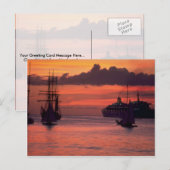 Mooie zonsondergang: Bridgetown Harbour, Barbados Briefkaart (Voorkant / Achterkant)