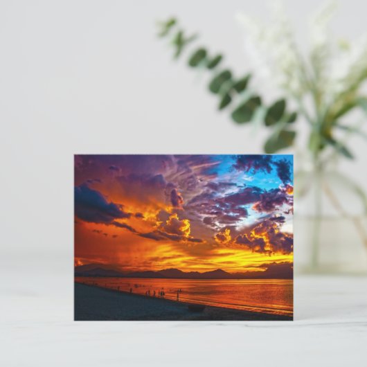 Mooie zonsondergang briefkaart (Staand voorkant)