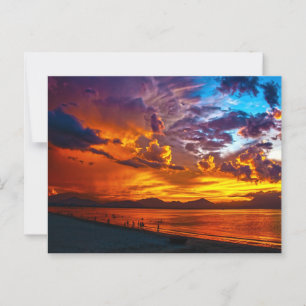 Mooie zonsondergang briefkaart