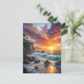 Mooie zonsondergang briefkaart (Staand voorkant)