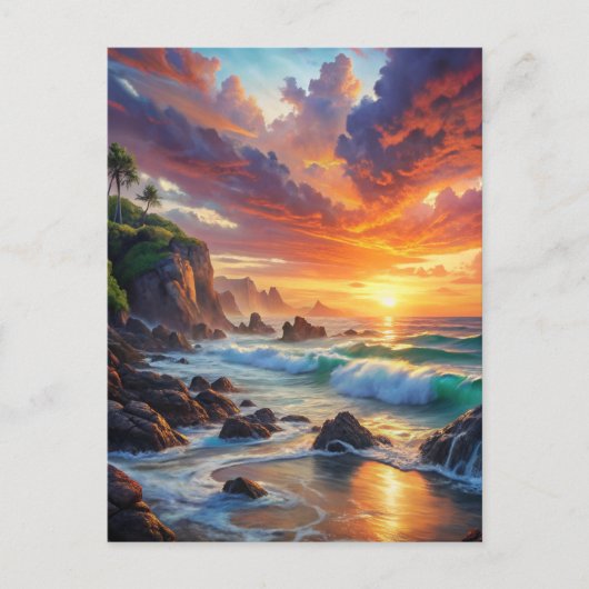 Mooie zonsondergang briefkaart (Voorkant)