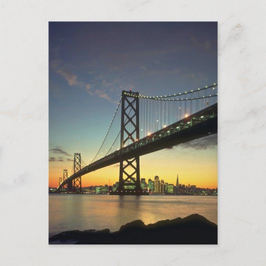 Mooie zonsondergang: Brug, San Francisco, Calif Briefkaart (Voorkant)