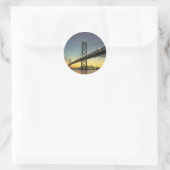 Mooie zonsondergang: Brug, San Francisco, Calif Ronde Sticker (Tas)