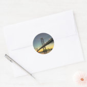 Mooie zonsondergang: Brug, San Francisco, Calif Ronde Sticker (Envelop)