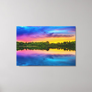 Mooie zonsondergang canvas afdruk