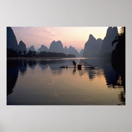 Mooie zonsondergang: de rivier de Li passeren, Gui Poster (Voorkant)
