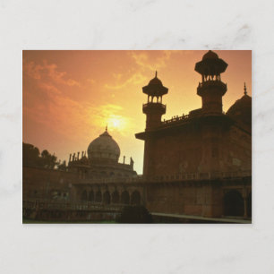 Mooie zonsondergang: Delhi, India Briefkaart