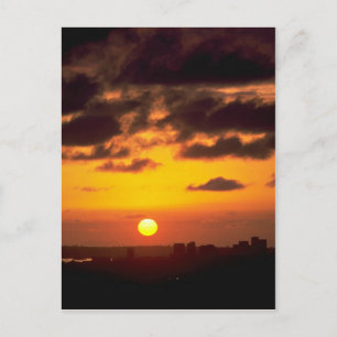 Mooie zonsondergang: Downtown skyline, San Diego,  Briefkaart