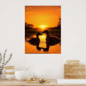 Mooie Zonsondergang Eend Poster (Keuken)