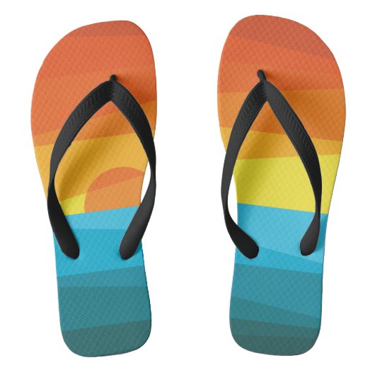 Mooie Zonsondergang en Zee Golven Flip Flops (Voetbed)