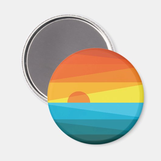 Mooie zonsondergang en zee golven magneet (Voorkant / Achterkant)