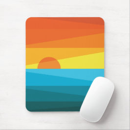 Mooie zonsondergang en zee golven  muismat