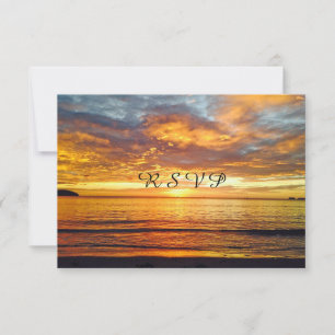Mooie Zonsondergang Foto, Huwelijk R S V P RSVP Kaartje