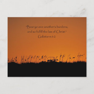 Mooie zonsondergang Galaties 6:2 Schriftplaats Kaa Briefkaart