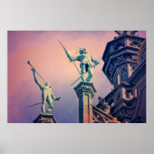 Mooie zonsondergang in Brussel Poster (Voorkant)