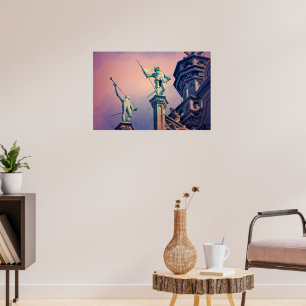 Mooie zonsondergang in Brussel Poster