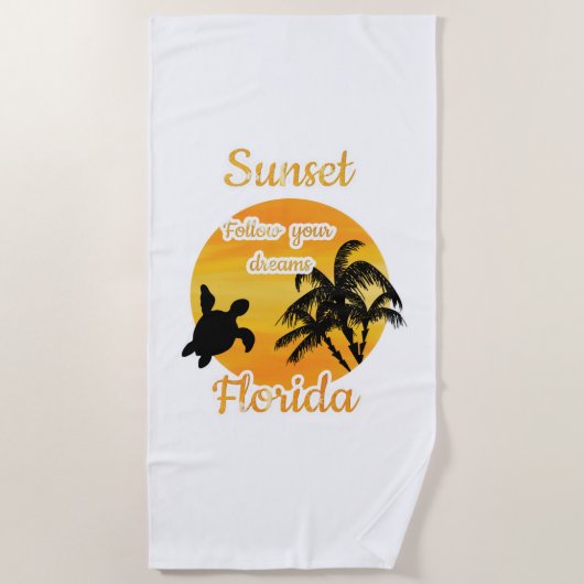 Mooie zonsondergang in Florida   Strandlaken (Voorkant)