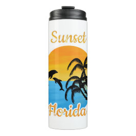 Mooie zonsondergang in Florida Thermosbeker
