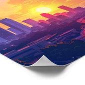 Mooie zonsondergang in Fort Worth TX USA Poster (Hoek)