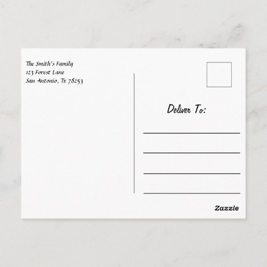 Mooie zonsondergang in het bos briefkaart (Achterkant)