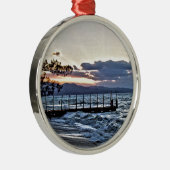 Mooie zonsondergang in Montego Bay, Jamaica Metalen Ornament (Rechts)