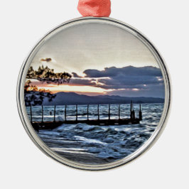 Mooie zonsondergang in Montego Bay, Jamaica Metalen Ornament