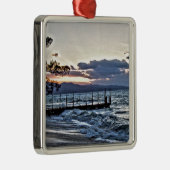 Mooie zonsondergang in Montego Bay, Jamaica Metalen Ornament (Rechts)