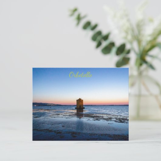 Mooie zonsondergang in Orbetello, Briefkaart Tosca (Staand voorkant)