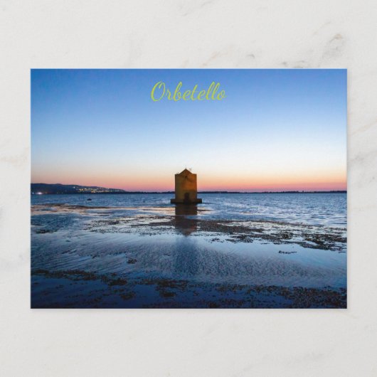 Mooie zonsondergang in Orbetello, Tuscany ansichtk Briefkaart (Voorkant)