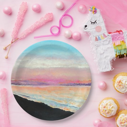Mooie zonsondergang in pastels | Papieren Bord (Feest)