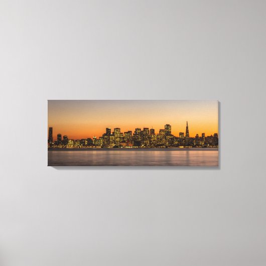 Mooie zonsondergang in San Francisco Canvas Afdruk (Voorkant)