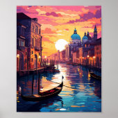 Mooie zonsondergang in Venetië Italië Poster (Voorkant)
