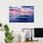 Mooie zonsondergang in zee poster (Thuiskantoor)