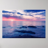 Mooie zonsondergang in zee poster (Voorkant)